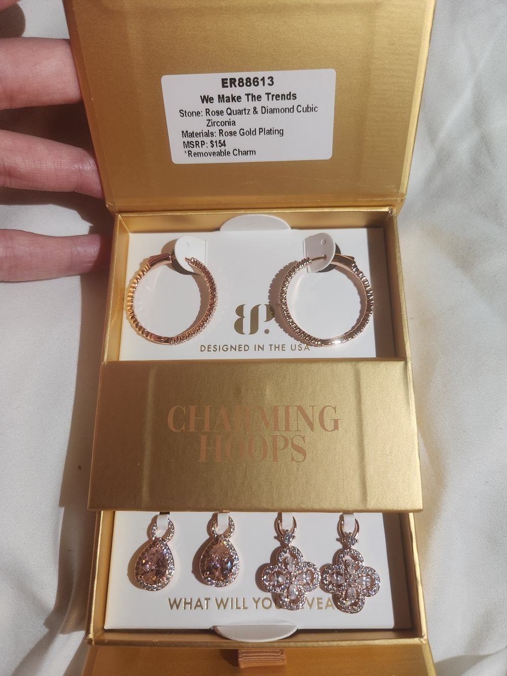 Bomb Party Rose Gold Plated Charming Hoops - Rose Gold